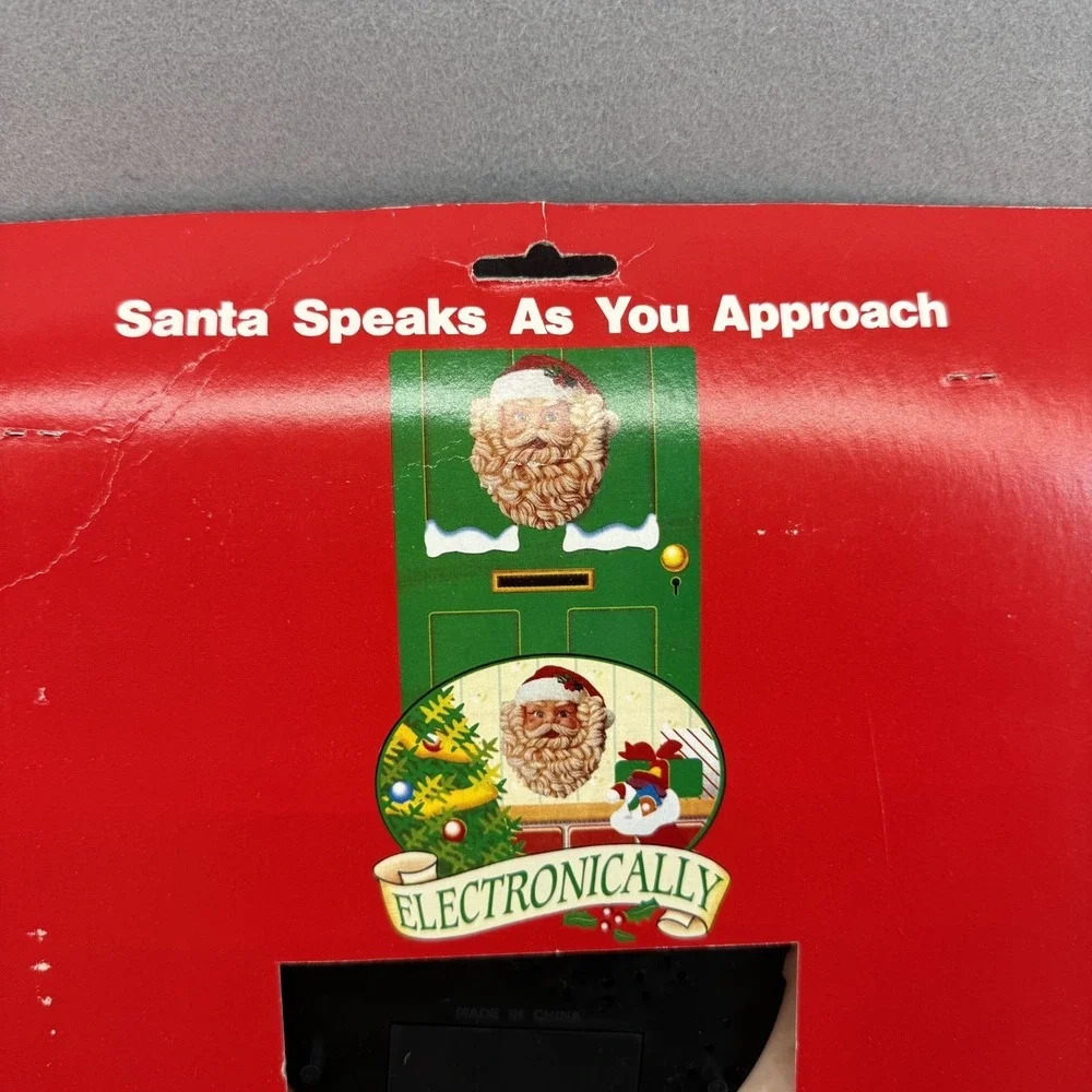Vintage Telco Talking‎ Santa Door Decoration Motion Activated Light Up 1991 NOS